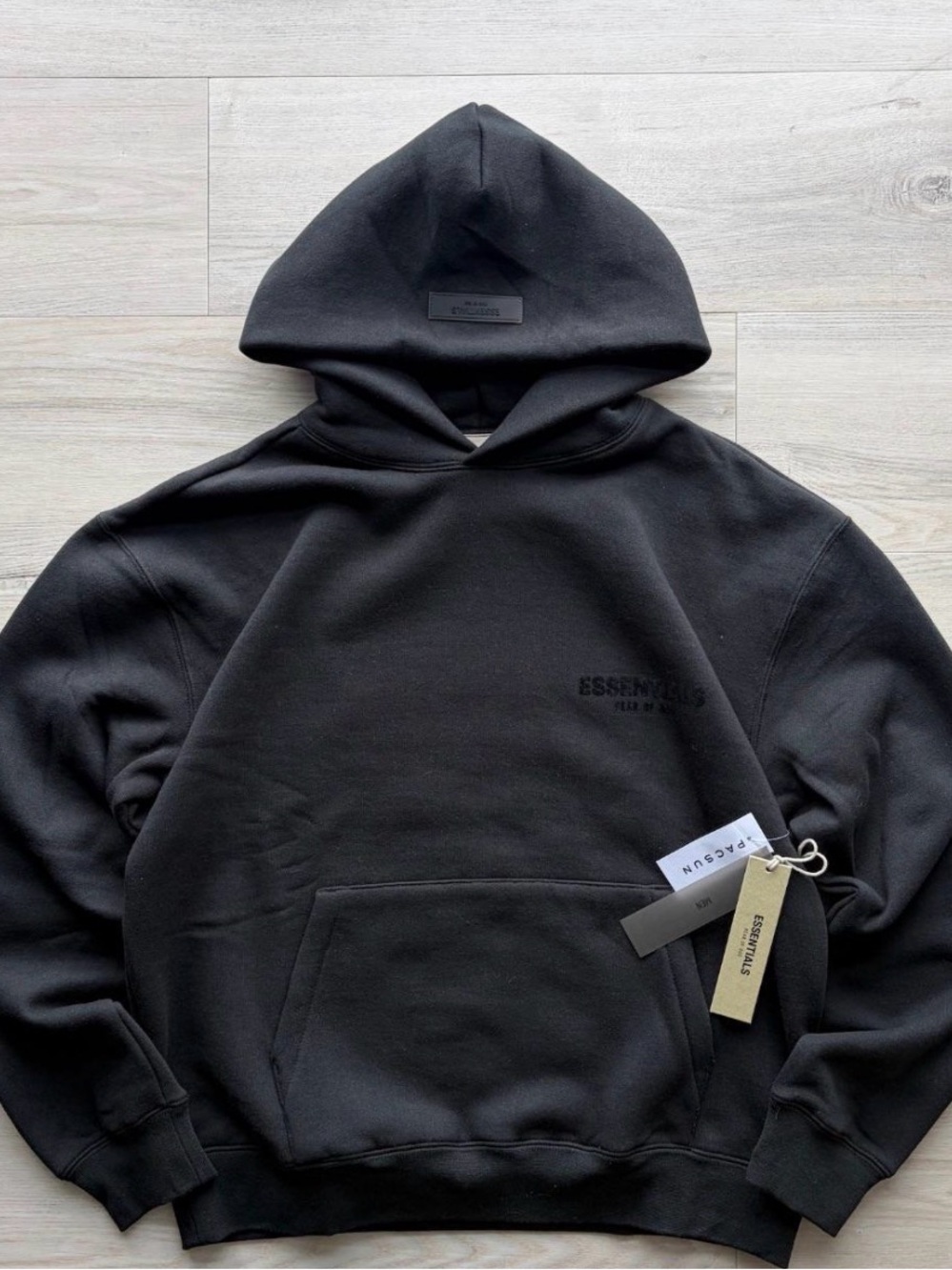 ESSENTIALS Black Men's Classic Pullover Hoodie ALL SIZES